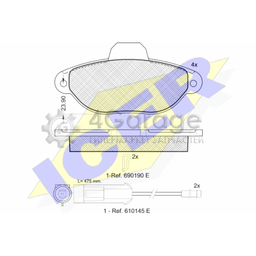 ICER 180953 Комплект тормозных колодок дисковый тормоз