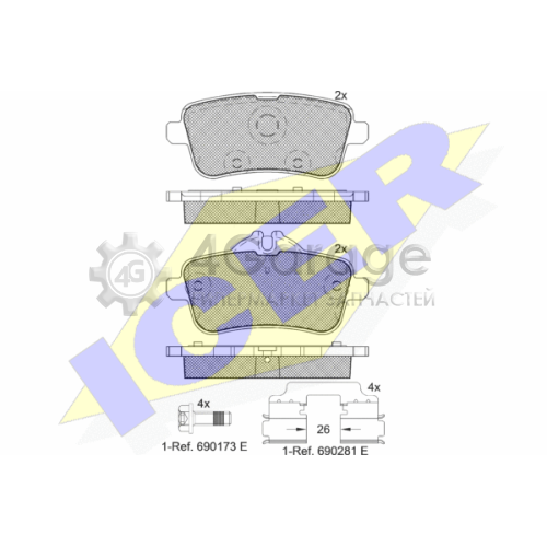 ICER 182072066 Комплект тормозных колодок дисковый тормоз