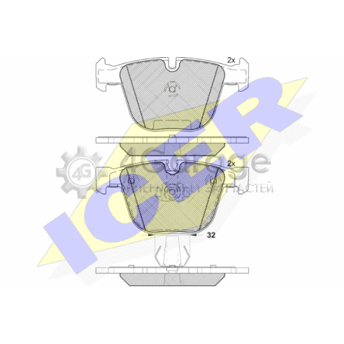 ICER 181687 Комплект тормозных колодок дисковый тормоз