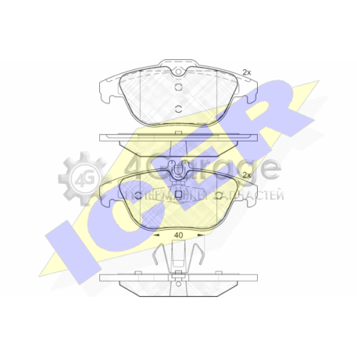 ICER 181900 Комплект тормозных колодок дисковый тормоз