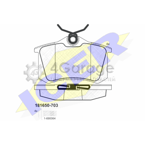 ICER 181650703 Комплект тормозных колодок дисковый тормоз