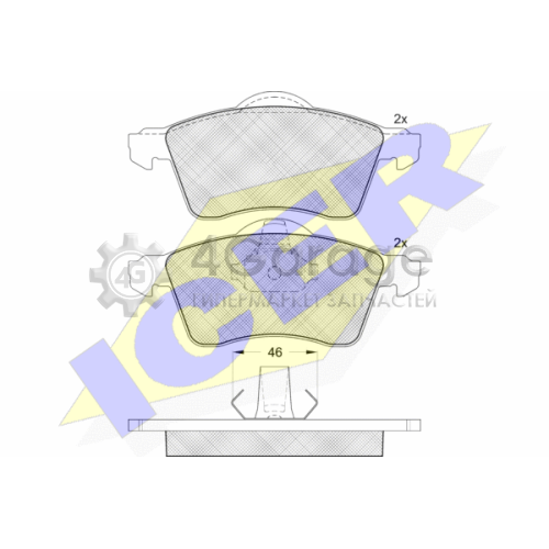 ICER 141166 Комплект тормозных колодок дисковый тормоз