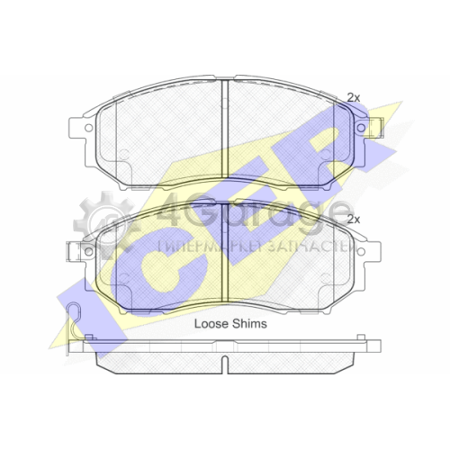 ICER 181876 Комплект тормозных колодок дисковый тормоз