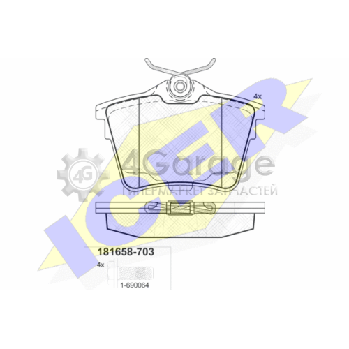 ICER 181658703 Комплект тормозных колодок дисковый тормоз