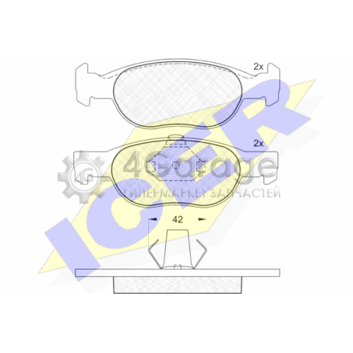 ICER 181348 Комплект тормозных колодок дисковый тормоз