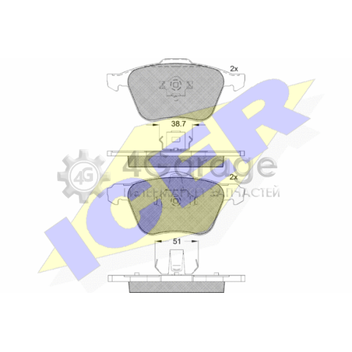 ICER 181551 Комплект тормозных колодок дисковый тормоз