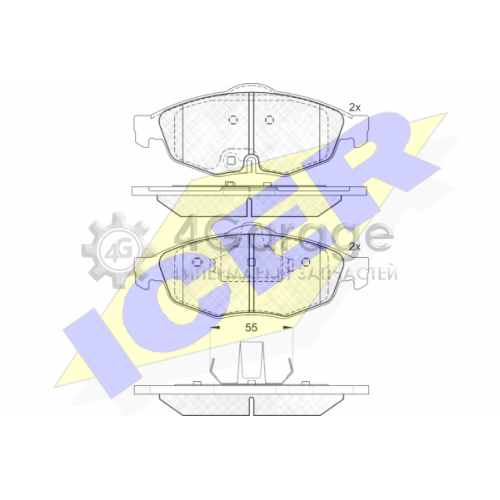 ICER 181559 Комплект тормозных колодок дисковый тормоз