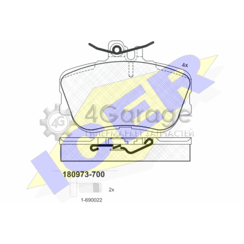 ICER 180973700 Комплект тормозных колодок дисковый тормоз