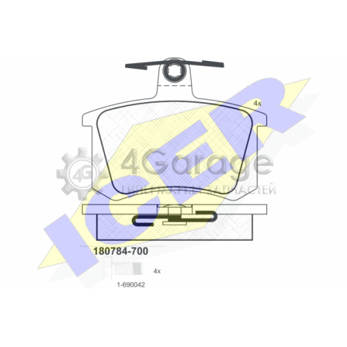 ICER 180784700 Комплект тормозных колодок дисковый тормоз