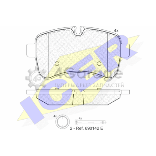 ICER 141837 Комплект тормозных колодок дисковый тормоз