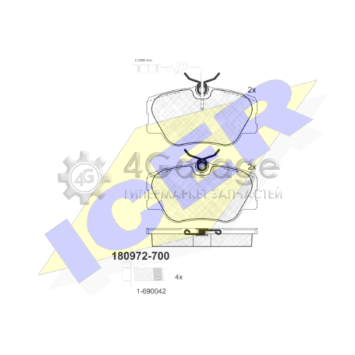 ICER 180972700 Комплект тормозных колодок дисковый тормоз