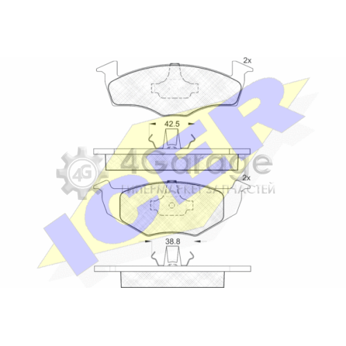 ICER 181119 Комплект тормозных колодок дисковый тормоз