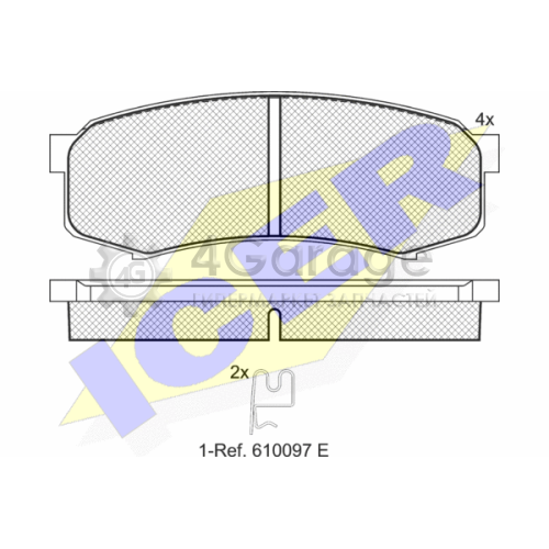 ICER 141027 Комплект тормозных колодок дисковый тормоз