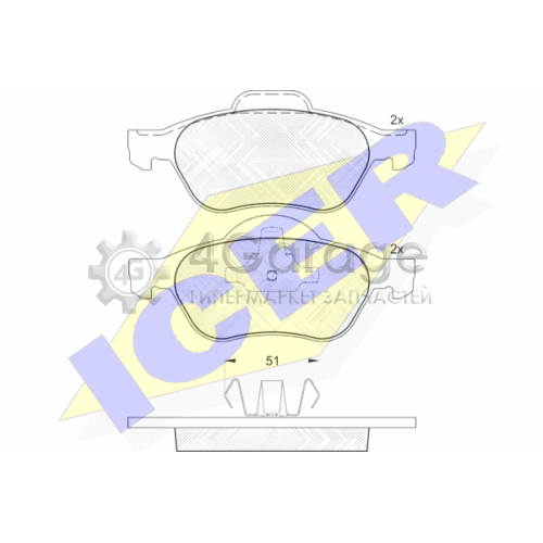 ICER 181431 Комплект тормозных колодок дисковый тормоз