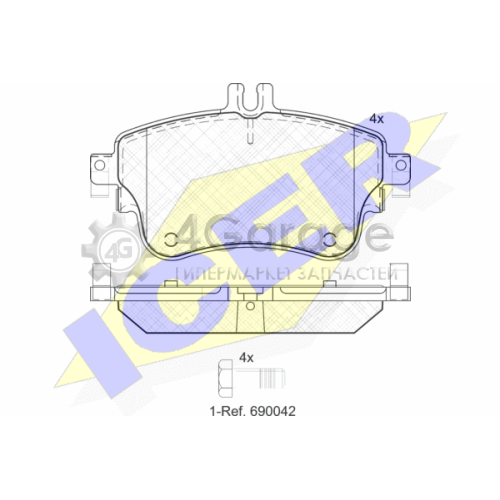 ICER 182062 Комплект тормозных колодок дисковый тормоз