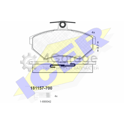 ICER 181157700 Комплект тормозных колодок дисковый тормоз