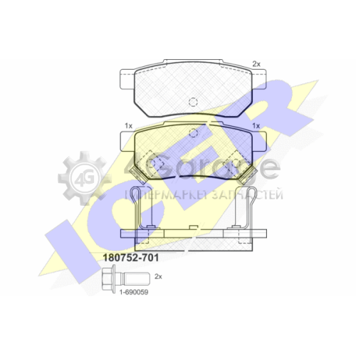 ICER 180752701 Комплект тормозных колодок дисковый тормоз