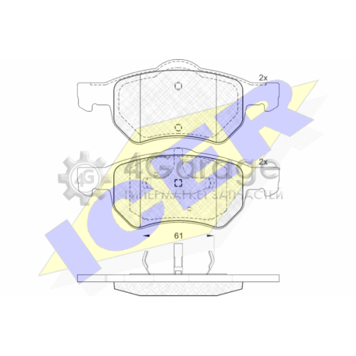 ICER 181586 Комплект тормозных колодок дисковый тормоз