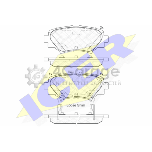 ICER 182169 Комплект тормозных колодок дисковый тормоз