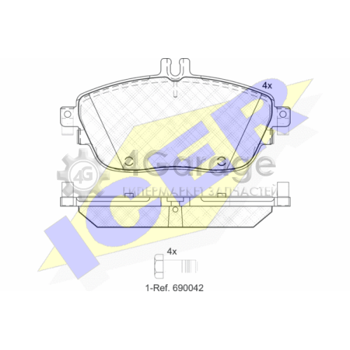 ICER 182061 Комплект тормозных колодок дисковый тормоз