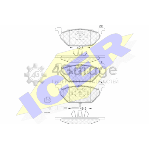 ICER 181349 Комплект тормозных колодок дисковый тормоз