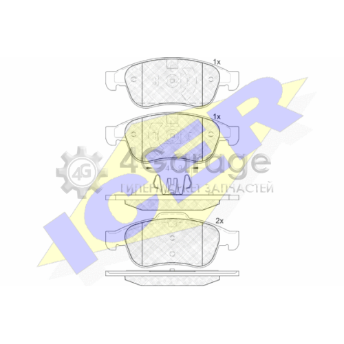 ICER 181915 Комплект тормозных колодок дисковый тормоз