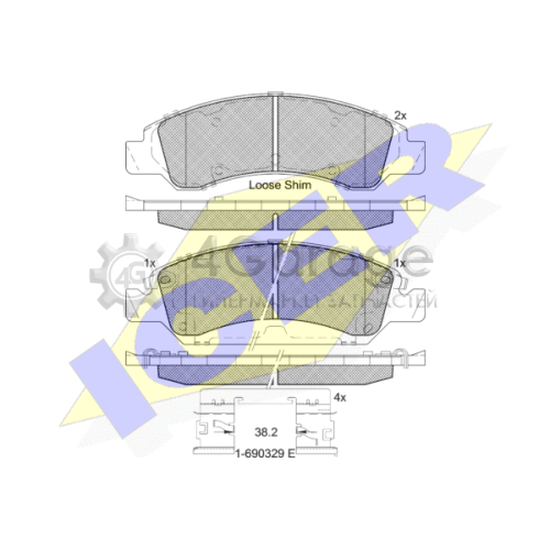 ICER 182137 Комплект тормозных колодок дисковый тормоз