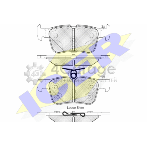 ICER 182198 Комплект тормозных колодок дисковый тормоз
