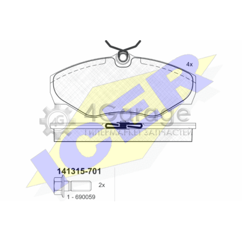 ICER 141315701 Комплект тормозных колодок дисковый тормоз