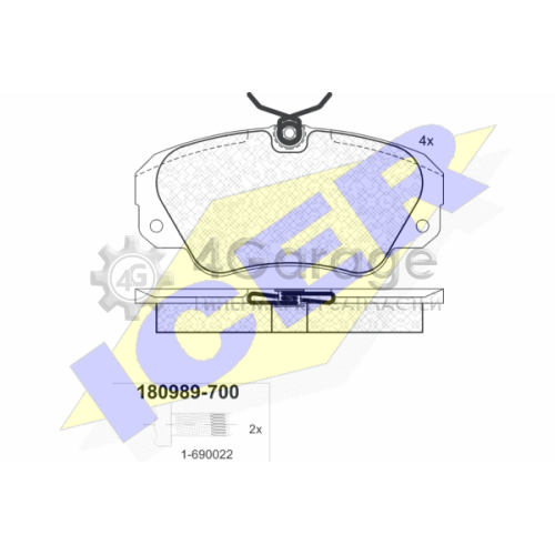 ICER 180989700 Комплект тормозных колодок дисковый тормоз