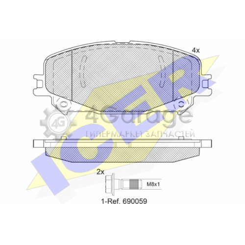 ICER 182304 Комплект тормозных колодок дисковый тормоз