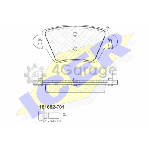 ICER 181682701 Комплект тормозных колодок дисковый тормоз