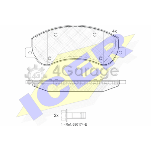 ICER 141793204 Комплект тормозных колодок дисковый тормоз