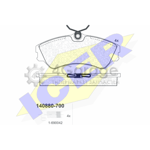 ICER 140880700 Комплект тормозных колодок дисковый тормоз