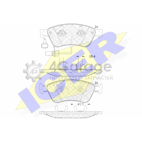 ICER 181725 Комплект тормозных колодок дисковый тормоз