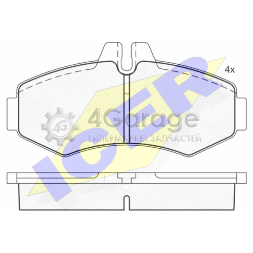 ICER 141288 Комплект тормозных колодок дисковый тормоз