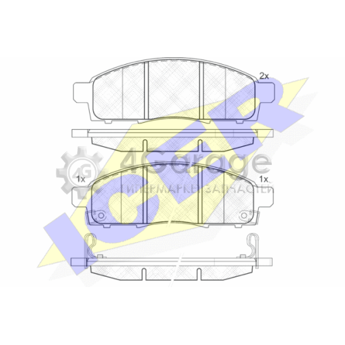 ICER 141966 Комплект тормозных колодок дисковый тормоз