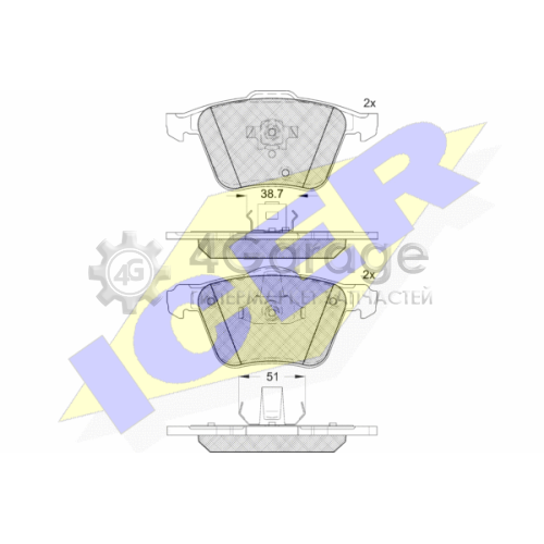 ICER 181655 Комплект тормозных колодок дисковый тормоз