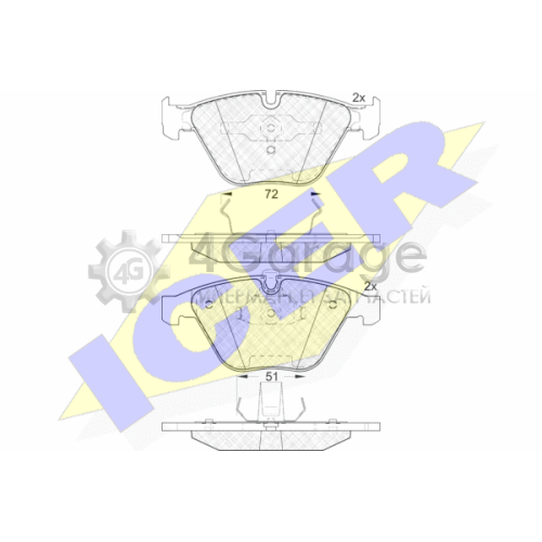 ICER 181577 Комплект тормозных колодок дисковый тормоз