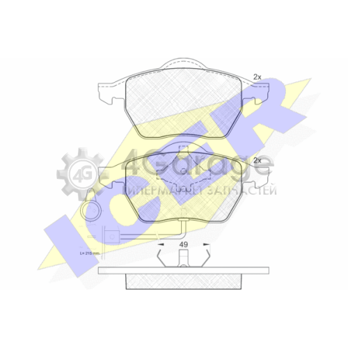 ICER 180808 Комплект тормозных колодок дисковый тормоз