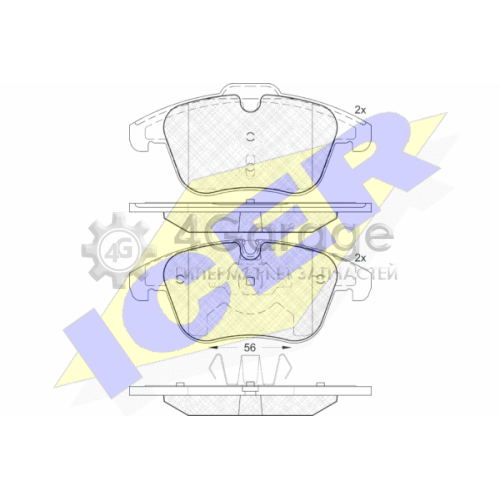 ICER 181886 Комплект тормозных колодок дисковый тормоз