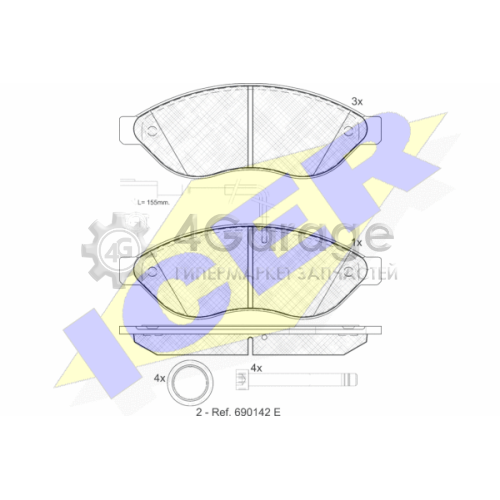 ICER 141803 Комплект тормозных колодок дисковый тормоз