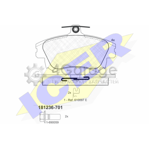 ICER 181236701 Комплект тормозных колодок дисковый тормоз