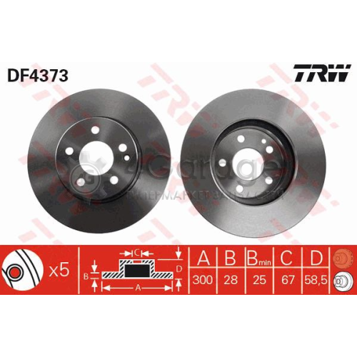TRW DF4373 Тормозной диск