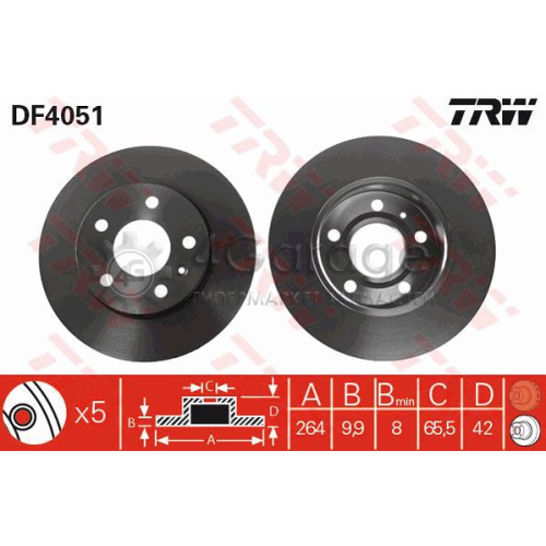 TRW DF4051 Тормозной диск