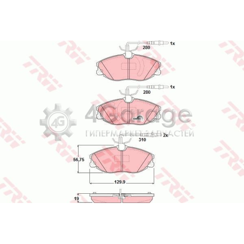 TRW GDB1423 Комплект тормозных колодок дисковый тормоз COTEC