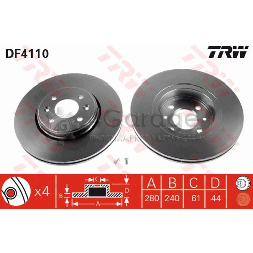 TRW DF4110 Тормозной диск