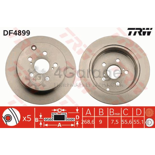 TRW DF4899 Тормозной диск