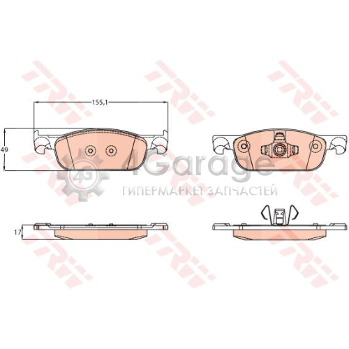 TRW GDB2157 Колодки торм диск к т DACIA: LOGAN II 201210 SANDERO II 201210 