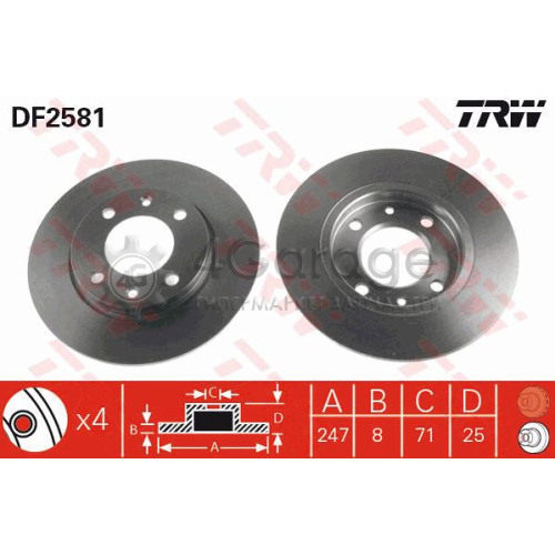 Тормозной диск TRW DF2581 в Нижнем Новгороде
